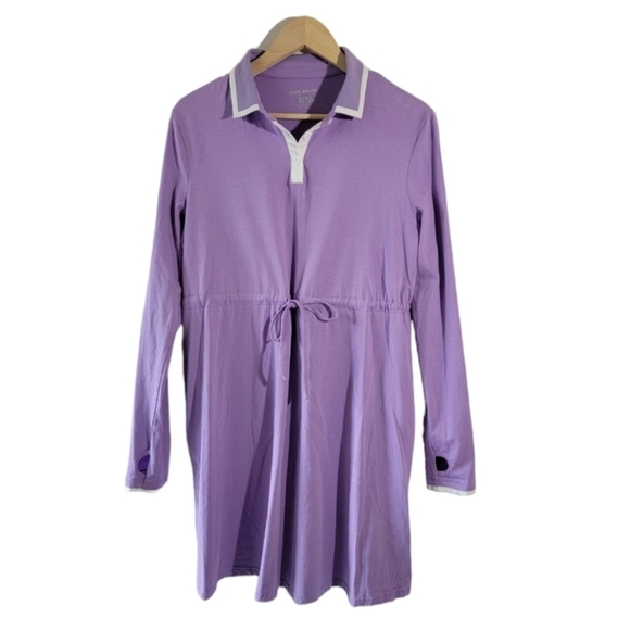 Jack Smith Dresses & Skirts - JACK SMITH Women's Sport Shirt Dress Sz L Purple Long Sleeve Pocket Athleisure
